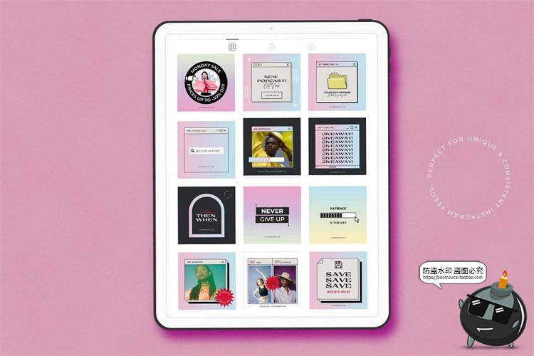 图片[8]-复古美学多彩渐变提示窗口风像素纹理电脑风排版模板AI矢量素材-设计猿