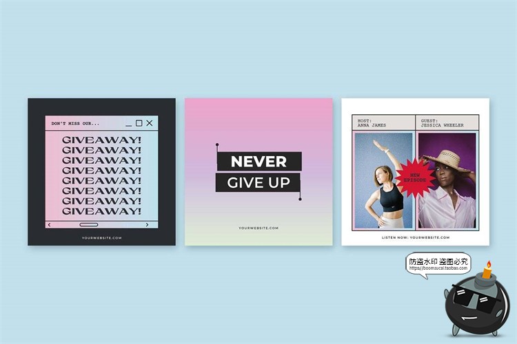 图片[9]-复古美学多彩渐变提示窗口风像素纹理电脑风排版模板AI矢量素材-设计猿