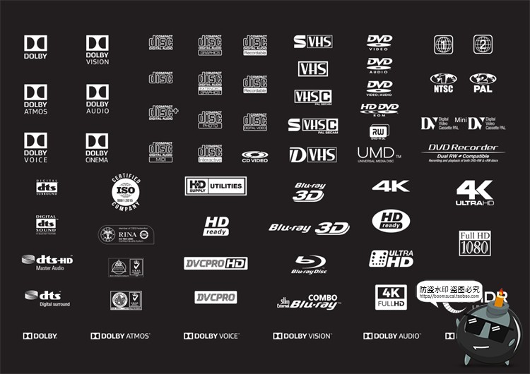 图片[2]-电影视频影视CD录音HD标志4K高清图标等级装饰元素AI矢量标志素材-设计猿