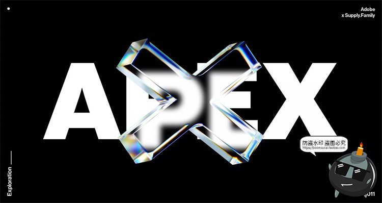 图片[2]-全息抽象霓虹反光色棱镜透明玻璃质感符号叠加层PSD模板PS素材-设计猿