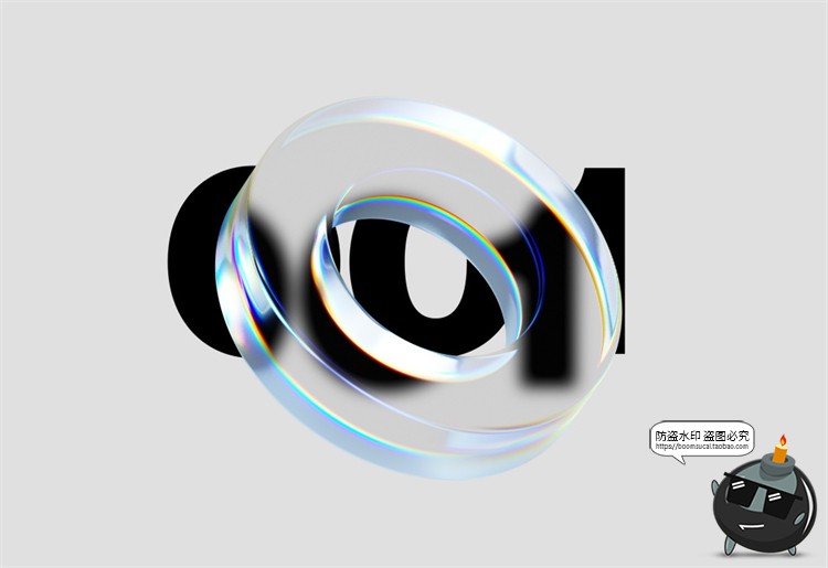 图片[3]-全息抽象霓虹反光色棱镜透明玻璃质感符号叠加层PSD模板PS素材-设计猿