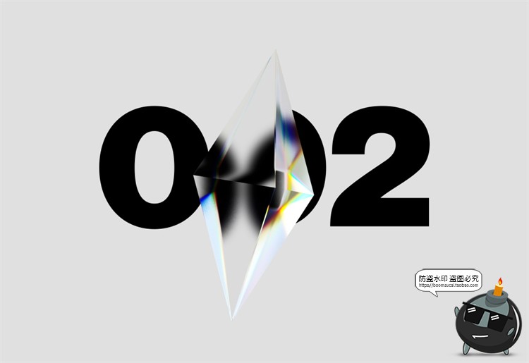 图片[4]-全息抽象霓虹反光色棱镜透明玻璃质感符号叠加层PSD模板PS素材-设计猿