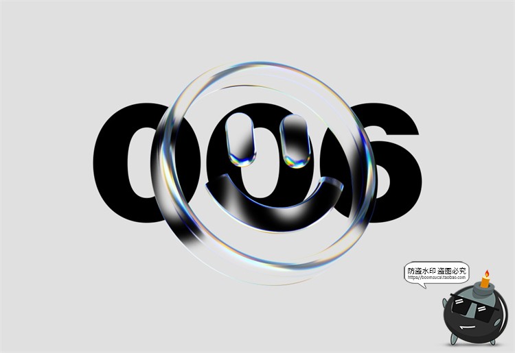 图片[8]-全息抽象霓虹反光色棱镜透明玻璃质感符号叠加层PSD模板PS素材-设计猿