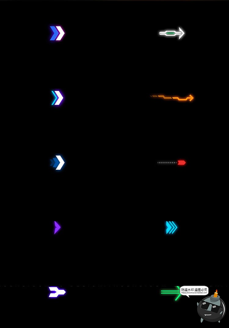 图片[3]-未来科幻赛博朋克导视指示牌箭头图标霓虹风PSD模板源文件PS素材-设计猿