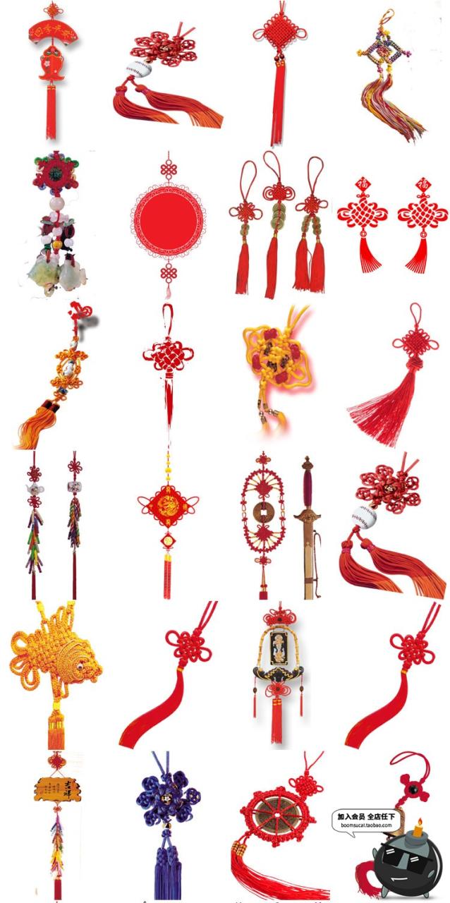 图片[1]-中国风结玉佩挂件平安符装饰饰品中国元素PNG免抠透明设计PS素材-设计猿