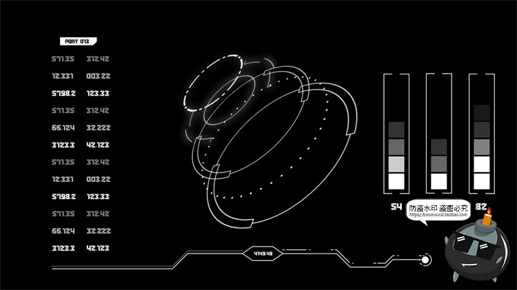 图片[9]-科幻未来赛博朋克HUD屏幕仪表盘数据图表分析UI界面PSD模板PS素材-设计猿