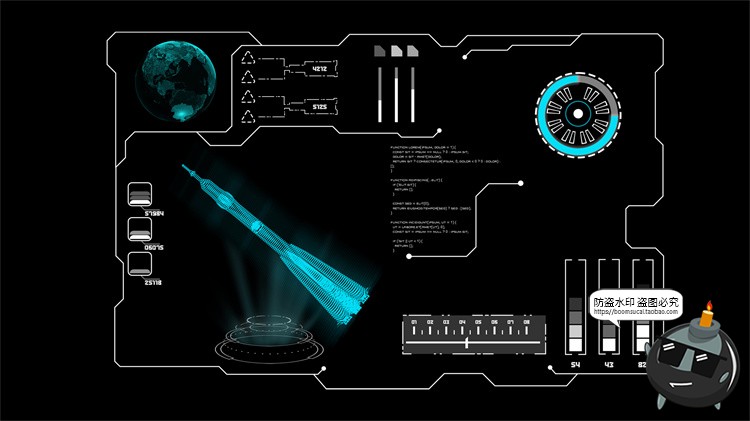 图片[13]-科幻未来赛博朋克HUD屏幕仪表盘数据图表分析UI界面PSD模板PS素材-设计猿