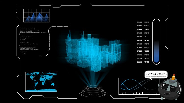 图片[16]-科幻未来赛博朋克HUD屏幕仪表盘数据图表分析UI界面PSD模板PS素材-设计猿