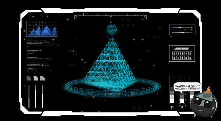 图片[19]-科幻未来赛博朋克HUD屏幕仪表盘数据图表分析UI界面PSD模板PS素材-设计猿