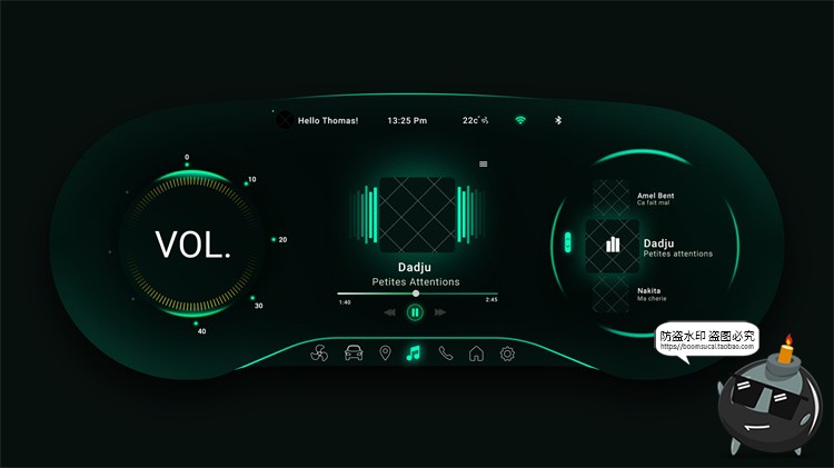 图片[10]-新能源智能汽车自动驾驶仪表盘屏幕HUD概念车机UI组件PSD模版素材-设计猿