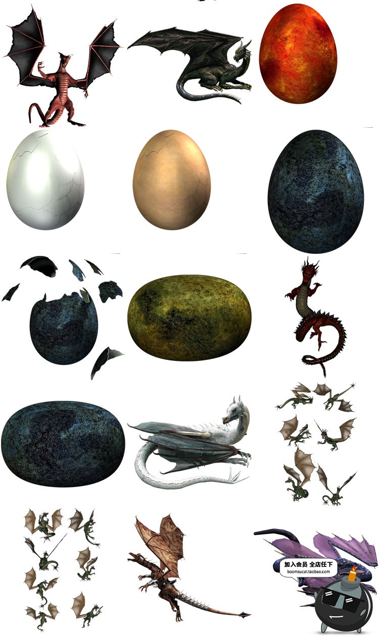 图片[2]-龙族PNG素材飞龙中国龙怪兽蛟龙图案透明背景PS免抠图PS高清大图-设计猿