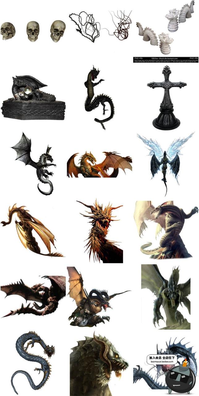 图片[3]-龙族PNG素材飞龙中国龙怪兽蛟龙图案透明背景PS免抠图PS高清大图-设计猿