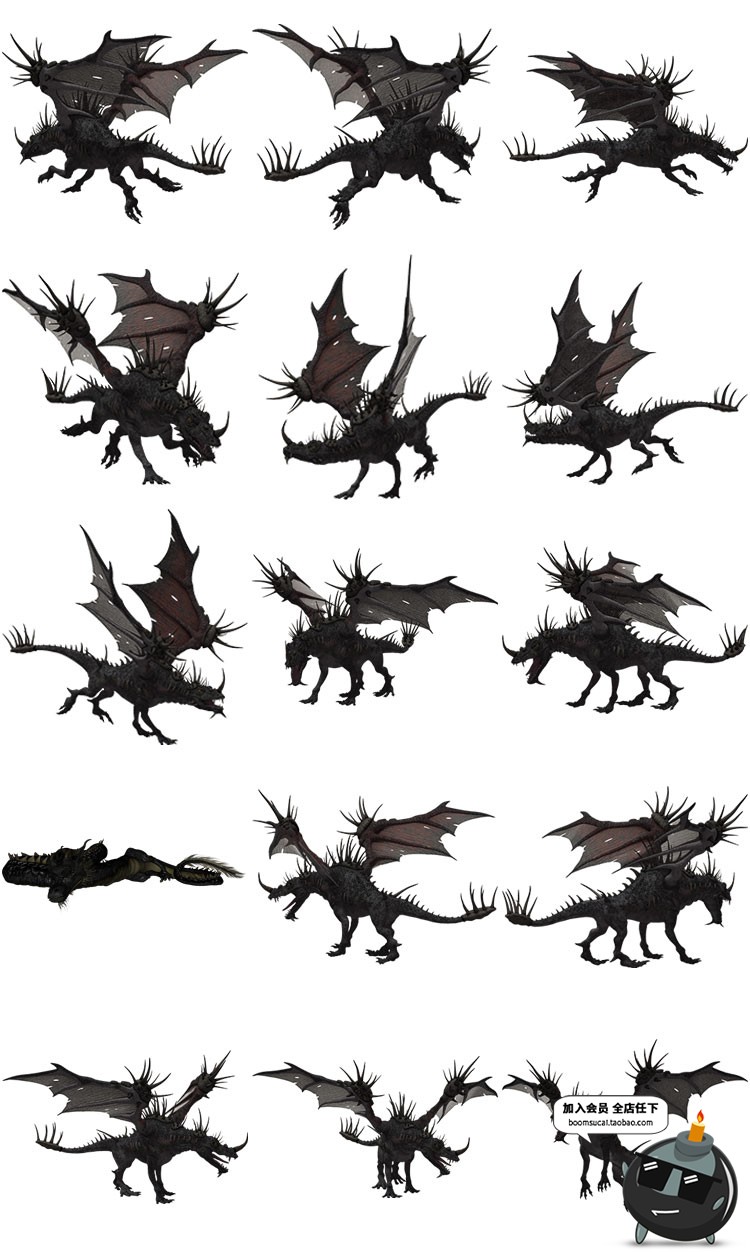 图片[14]-龙族PNG素材飞龙中国龙怪兽蛟龙图案透明背景PS免抠图PS高清大图-设计猿