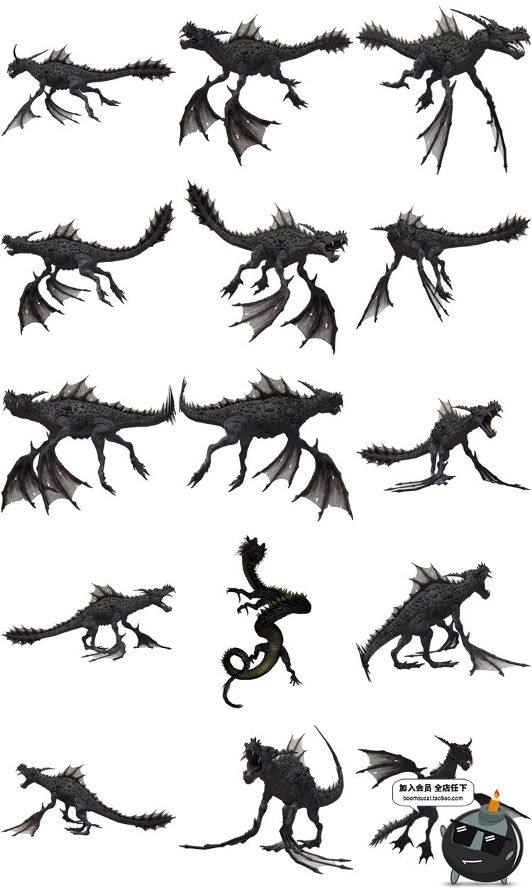 图片[16]-龙族PNG素材飞龙中国龙怪兽蛟龙图案透明背景PS免抠图PS高清大图-设计猿