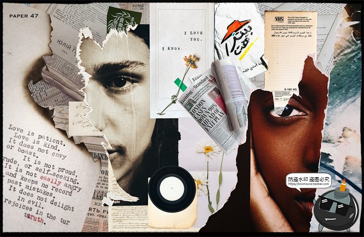 图片[11]-复古赛博朋克未来机能拼贴艺术人物酸性图形元素剪贴画PNG素材-设计猿