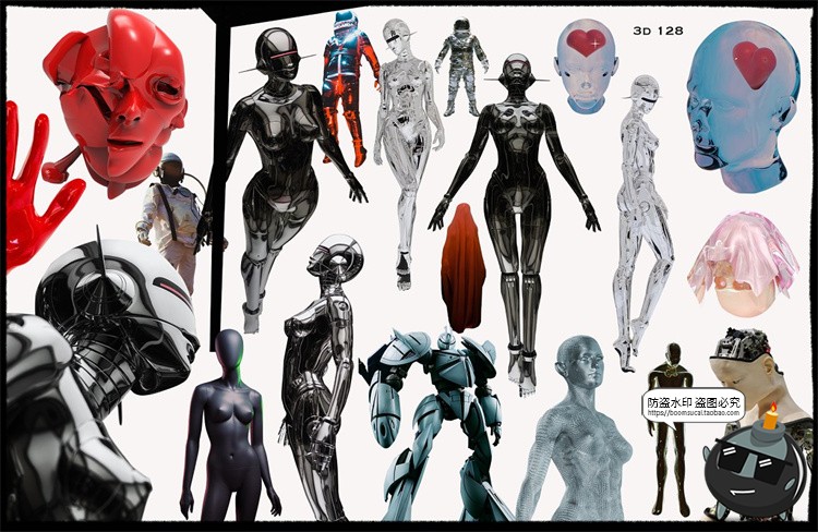 图片[14]-复古赛博朋克未来机能拼贴艺术人物酸性图形元素剪贴画PNG素材-设计猿