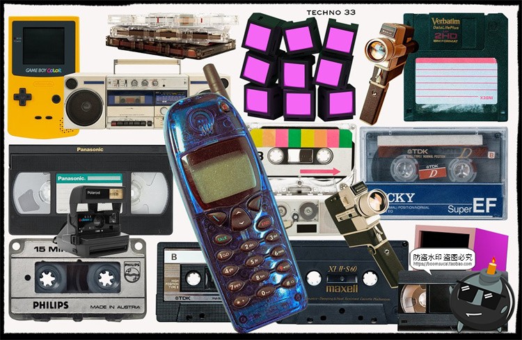 图片[18]-复古赛博朋克未来机能拼贴艺术人物酸性图形元素剪贴画PNG素材-设计猿