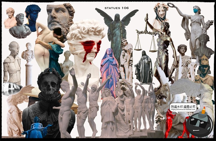 图片[20]-复古赛博朋克未来机能拼贴艺术人物酸性图形元素剪贴画PNG素材-设计猿