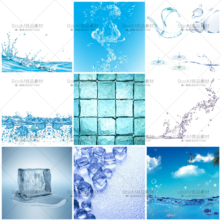 图片[3]-高清水泡波纹海浪水滴水花飞溅夏季透明水珠冰块JPG特效PSD素材-设计猿