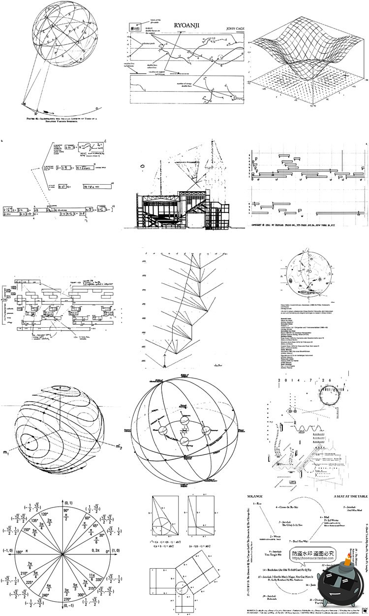 图片[3]-复古手写科技科幻涂鸦公式草稿纸图形装饰PNG免抠元素背景素材-设计猿