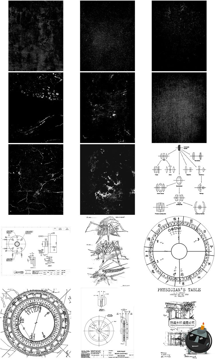 图片[7]-复古手写科技科幻涂鸦公式草稿纸图形装饰PNG免抠元素背景素材-设计猿
