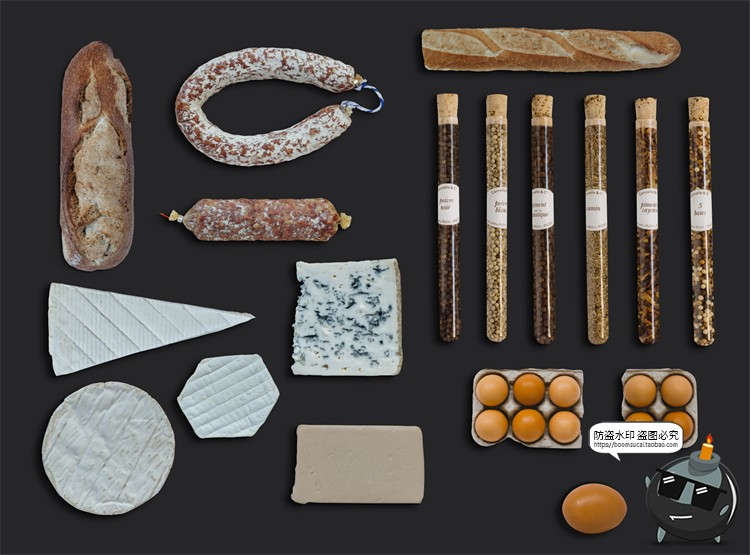 图片[2]-木制餐具厨具植物食物蔬菜锅碗刀叉场景PSD模板装饰元素PS素材-设计猿