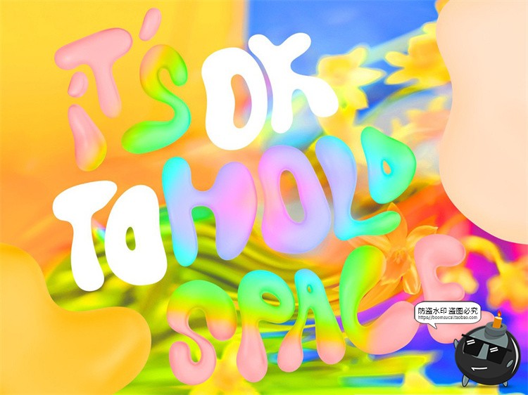 图片[9]-复古卡通趣味金属镀铬摇晃气泡液态风乳胶状英文装饰字体PNG素材-设计猿