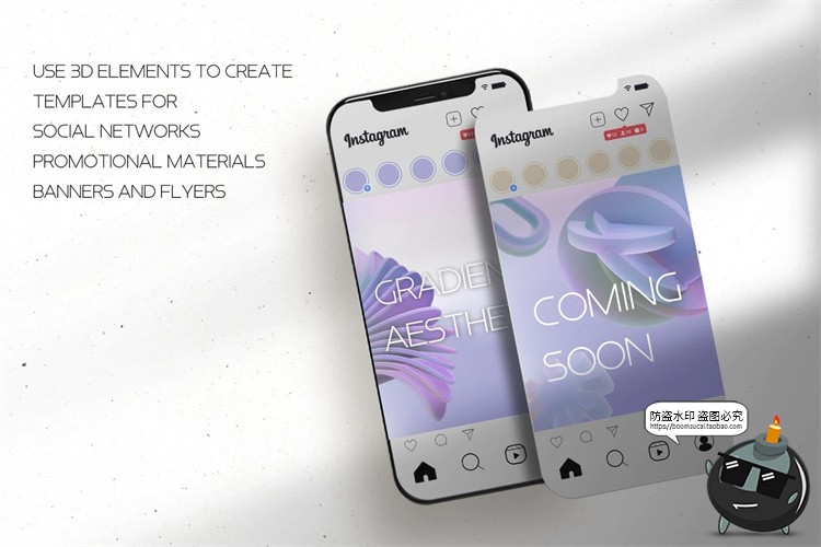 图片[5]-3D立体梦幻几何紫色柔和渐变抽象艺术图形物件PNG免抠元素素材-设计猿