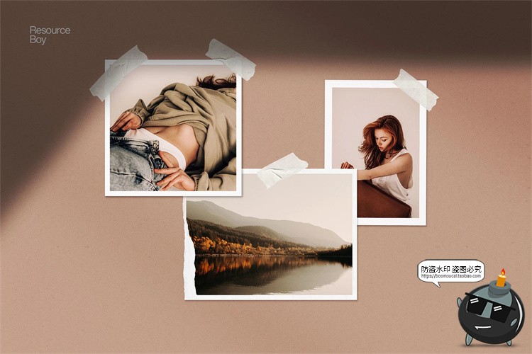 图片[4]-复古做旧美纹纸胶带标签贴纸褶皱拼贴装饰元素PNG免抠图片素材-设计猿