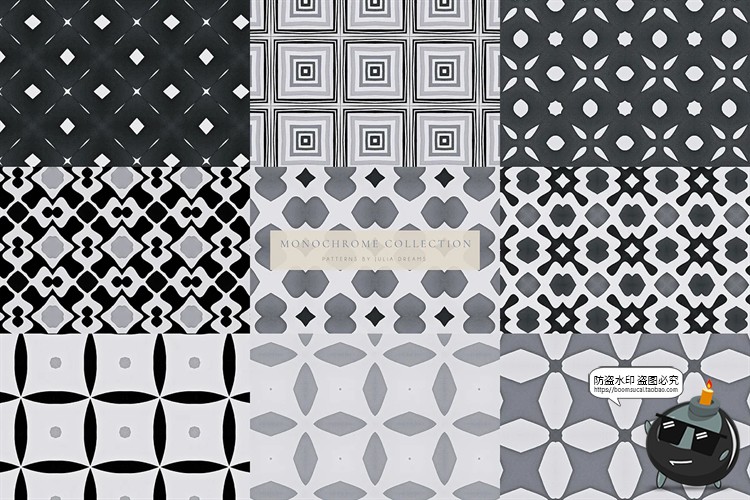 图片[3]-单色几何图形花纹重复图案黑白无缝图案底纹平铺纹理JPG图片素材-设计猿