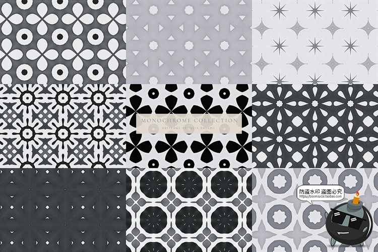 图片[4]-单色几何图形花纹重复图案黑白无缝图案底纹平铺纹理JPG图片素材-设计猿
