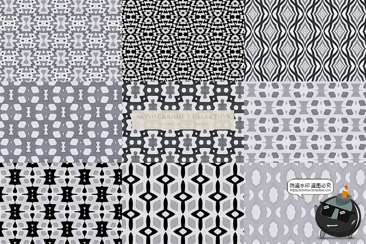 图片[5]-单色几何图形花纹重复图案黑白无缝图案底纹平铺纹理JPG图片素材-设计猿
