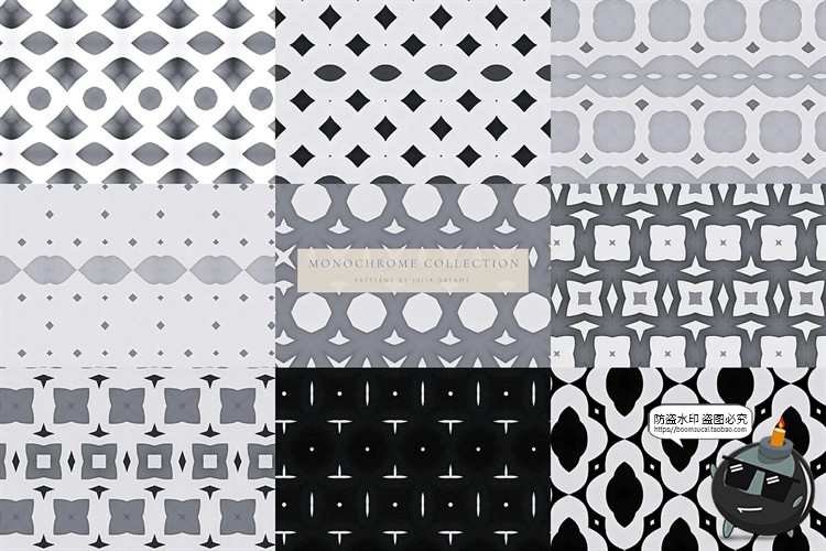 图片[6]-单色几何图形花纹重复图案黑白无缝图案底纹平铺纹理JPG图片素材-设计猿