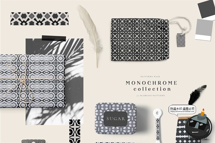 图片[8]-单色几何图形花纹重复图案黑白无缝图案底纹平铺纹理JPG图片素材-设计猿