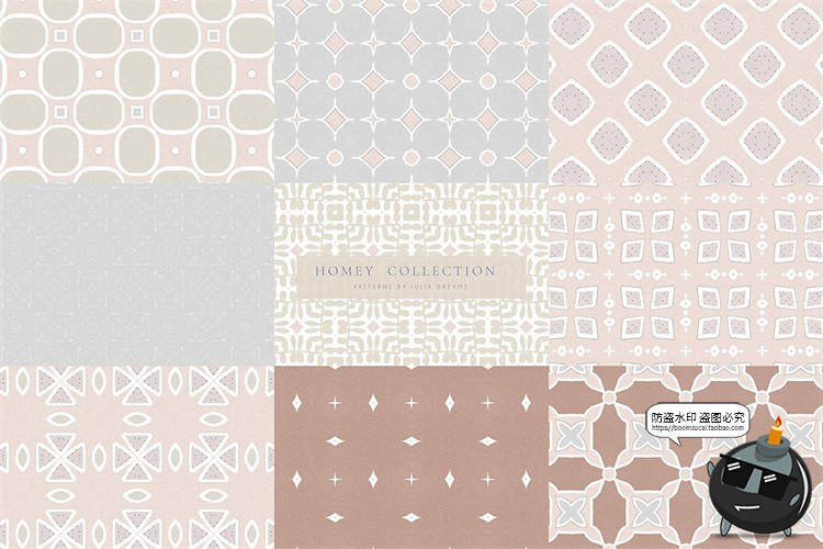 图片[2]-温馨清新暖色风格无缝拼接图案背景图片壁纸包装印花JPG图片素材-设计猿