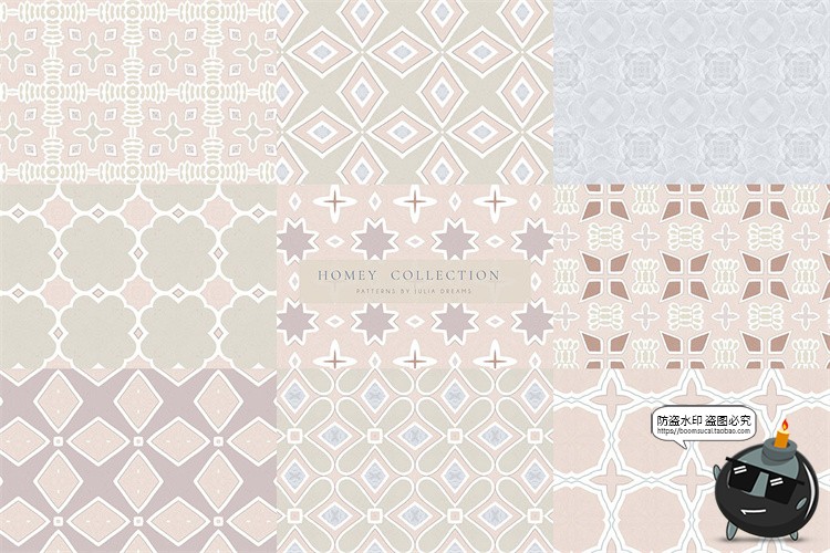 图片[3]-温馨清新暖色风格无缝拼接图案背景图片壁纸包装印花JPG图片素材-设计猿