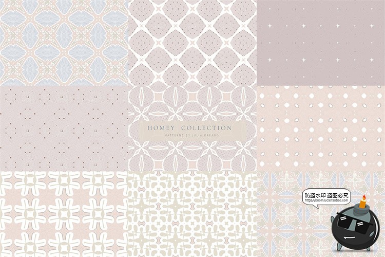图片[4]-温馨清新暖色风格无缝拼接图案背景图片壁纸包装印花JPG图片素材-设计猿