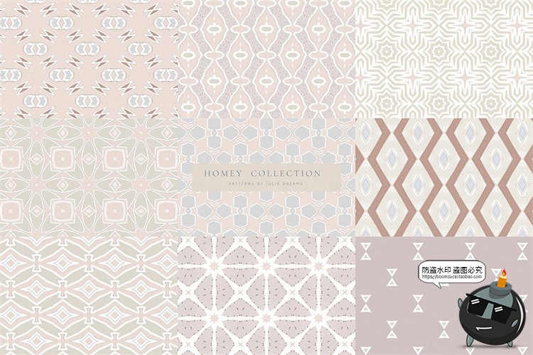 图片[5]-温馨清新暖色风格无缝拼接图案背景图片壁纸包装印花JPG图片素材-设计猿