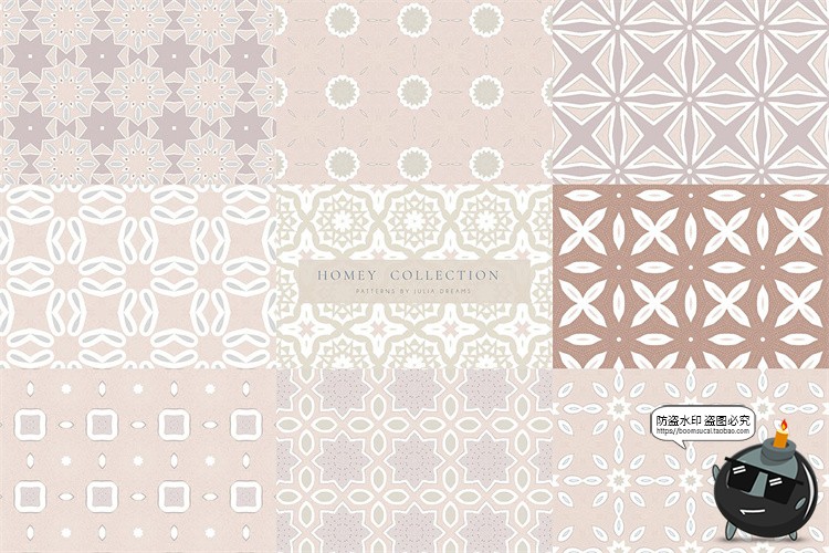 图片[6]-温馨清新暖色风格无缝拼接图案背景图片壁纸包装印花JPG图片素材-设计猿