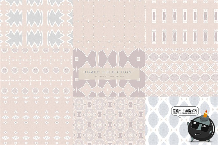 图片[7]-温馨清新暖色风格无缝拼接图案背景图片壁纸包装印花JPG图片素材-设计猿