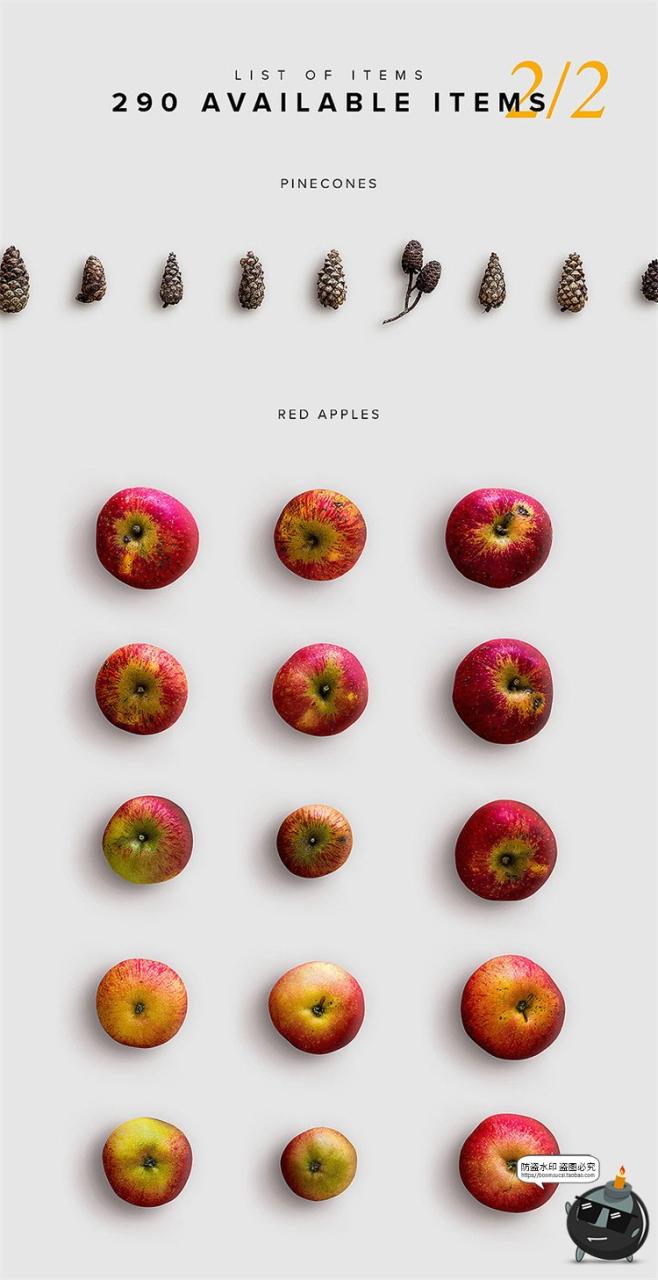 图片[7]-秋季专题落叶植物树叶树枝枯木松果秋天背景PNG元素PSD分层PS素材-设计猿