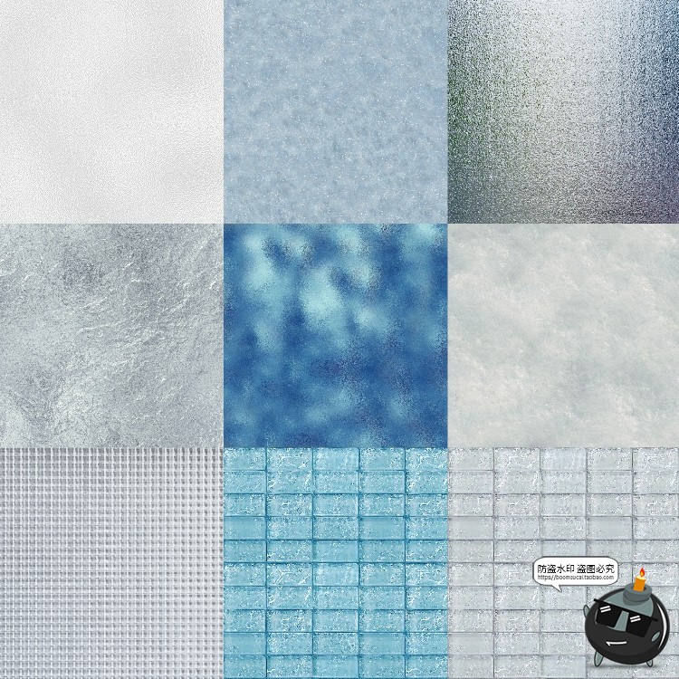 图片[1]-玻璃材质磨砂镭射幻彩拉丝钢化玻璃砖背景JPG图片后期合成素材-设计猿