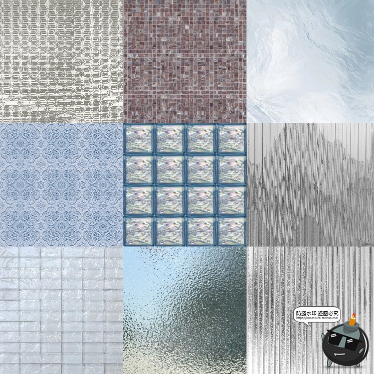 图片[2]-玻璃材质磨砂镭射幻彩拉丝钢化玻璃砖背景JPG图片后期合成素材-设计猿