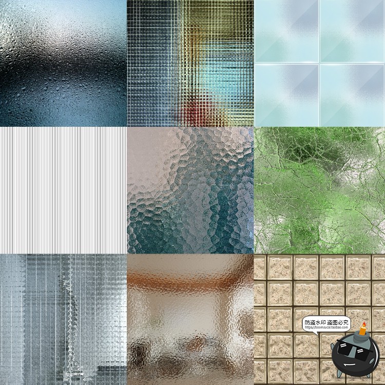 图片[3]-玻璃材质磨砂镭射幻彩拉丝钢化玻璃砖背景JPG图片后期合成素材-设计猿