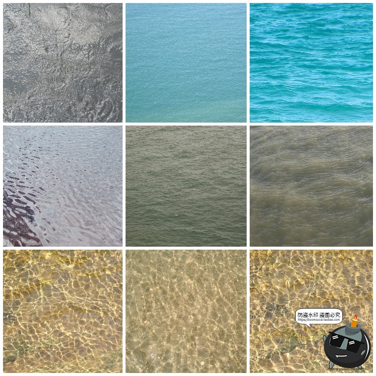 图片[1]-水面海面湖面水纹浪花纹理效果后期合成波纹泡沫景观JPG图片素材-设计猿