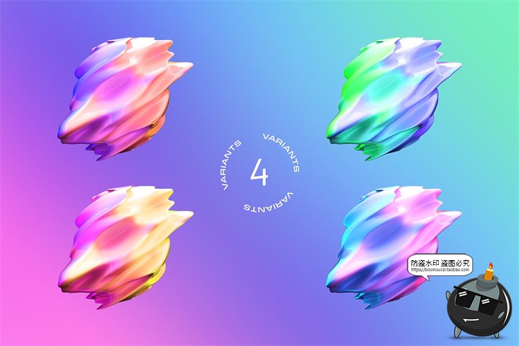 图片[5]-立体3D扭曲渐变抽象艺术几何主视觉图形海报背景PNG免抠图片素材-设计猿