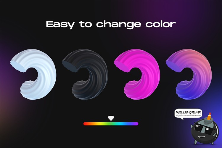 图片[7]-三维创意流行时尚抽象3D立体几何图形装饰元素改色PSD模板PS素材-设计猿