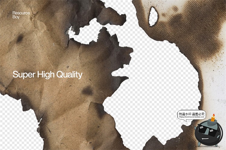 图片[3]-复古做旧烧焦燃烧灰烬余烬碳纸纸张碎片元素背景PNG免抠图片素材-设计猿