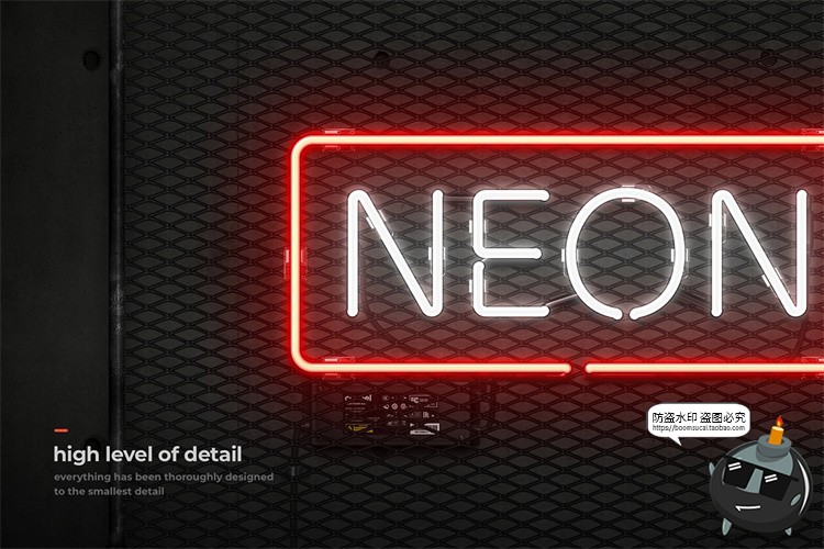 图片[2]-霓虹灯专题灯管配件建筑框架发光字特效PSD模板ASL样式字体素材-设计猿