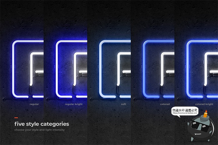 图片[11]-霓虹灯专题灯管配件建筑框架发光字特效PSD模板ASL样式字体素材-设计猿
